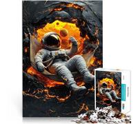 Puzzle da 1000 pezzi per adolescenti Astronauta che si rilassa nella lava Antistress Sfida difficile Adatto per la decorazione del desktop 38x52cm