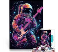 Puzzle da 1000 pezzi per adolescenti Astronauta che suona la chitarra Regali di giochi impegnativi Migliorare l'amore tra le coppie 38x26cm