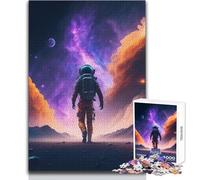 Puzzle da 1000 pezzi per adolescenti, Astronauta che vaga nello spazio, Bellissimo gioco di design, Difficile, Opera d'arte, Regalo, Dimensioni 50x75cm