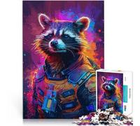 Puzzle da 1000 pezzi per adolescenti Astronauta Procione Spazio Giocattoli di gioco impegnativi Adatto per la decorazione del desktop 38x26cm