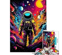 Puzzle da 1000 pezzi per adolescenti astronauta psichedelico LSD puzzle per adulti giochi rilassanti decorazione murale sfida educativa (dimensioni 38x26cm)