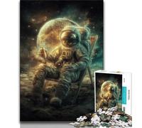 Puzzle da 1000 pezzi per adolescenti astronauta seduto sulla luna puzzle da 1000 pezzi per adolescenti e adulti allena il cervello e le mani regalo di compleanno (26x38cm)