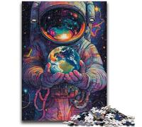Puzzle da 1000 pezzi per adolescenti, astronauta spaziale, giocattolo educativo intellettuale decomprimente, decorazione perfetta, 38x26cm
