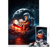 Puzzle da 1000 pezzi per adolescenti astronauta suona il pianoforte giocattoli per la decorazione della casa regali di Babbo Natale segreto gioco rompicapo collezione di artisti belle arti 50x75cm