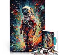 Puzzle da 1000 pezzi per adolescenti Astronauta Vernice colorata 2 Taglio di precisione con pezzi completamente interconnessi di forma casuale 38x26cm