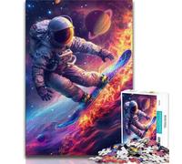 Puzzle da 1000 pezzi per adolescenti, astronauti che fanno surf nello spazio, giochi divertenti per famiglie, attività divertenti a casa, regalo di compleanno, regali da viaggio (75x50cm)