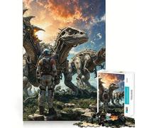 Puzzle da 1000 pezzi per adolescenti: astronauti tra i dinosauri,decorazione con intagli precisi,gioco cognitivo,giocattolo per il tempo libero,regalo di Natale rilassante (38x26cm)