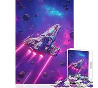 Puzzle da 1000 pezzi per adolescenti Astronave che vola attraverso un campo di asteroidi Decorazione per la casa Giocattoli Regali di compleanno Giochi educativi Migliorare l'amore tra coppie 50x75cm