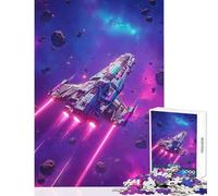 Puzzle da 1000 pezzi per adolescenti Astronave che vola attraverso un campo di asteroidi Giocattoli antistress Regali di Babbo Natale segreto Gioco impossibile Aiuta il cervello a esercitare 38x52cm