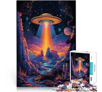 Puzzle da 1000 pezzi per adolescenti Astronave UFO sulla collina Allena il tuo cervello e le tue mani Regalo di compleanno, regali, arte murale 52x38cm