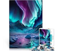 Puzzle da 1000 pezzi per adolescenti Aurora boreale blu per il giocattolo di sfida del gioco educativo Migliorare l'amore tra le coppie 75x50cm