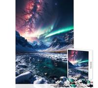 Puzzle da 1000 pezzi per adolescenti Aurora Boreale Giocattolo Decorazione da parete Regali di compleanno Giochi rilassanti Allena il tuo cervello e le tue mani Dimensioni 38x52cm