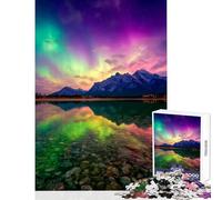 Puzzle da 1000 pezzi per adolescenti Aurora boreale su un lago di montagna giocattolo educativo fantastici regali e giocattoli gioco rompicapo allena il tuo cervello e le tue mani dimensioni 50x75cm