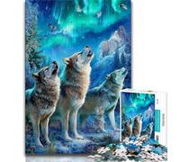 Puzzle da 1000 pezzi per adolescenti Aurora che ulula al lupo, puzzle per adolescenti, giochi educativi, decorazione per la casa, adatto per la decorazione del desktop (dimensioni 75x50cm)