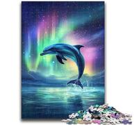 Puzzle da 1000 pezzi per adolescenti Aurora Dolphin difficile e stimolante con poster abbinato e foglio di quiz per età 14 50x75cm