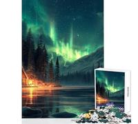 Puzzle da 1000 pezzi per adolescenti Aurora nella natura nordica Giocattoli antistress Idee regalo Gioco pratico Collezione di artisti Belle arti Dimensioni 50x75cm