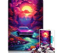 Puzzle da 1000 pezzi per adolescenti, auto al neon nella natura, puzzle, giochi educativi, decorazione per la casa, regalo di compleanno, regali, arte murale 50x75cm