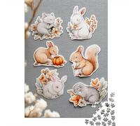 Puzzle Da 1000 Pezzi Per Adolescenti Autumn Animal Stickers for Kids Adolescenti Puzzle Giochi Rilassanti Difficili Regali Difficili Per Amici E Familiari 70x50cm/1000pcs