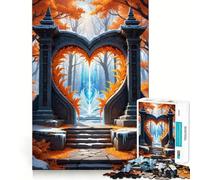 Puzzle da 1000 pezzi per adolescenti Autunno-Inverno Magic Gateway Exact Edge Art Brain Training Toy Cozy Time Game Christmas Art Display (38x26cm)