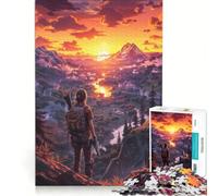 Puzzle da 1000 pezzi per adolescenti, avventura epica al tramonto, gioco rilassante, antistress, lista dei desideri con Babbo Natale 38x52cm