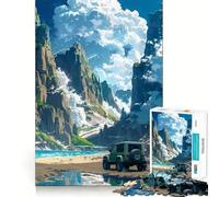 Puzzle da 1000 pezzi per adolescenti,avventura in jeep sulla spiaggia,ritaglio preciso,decorazione,gioco per esercitare la mente,gioco di pace,divertimento,regalo di Natale (38x26cm)