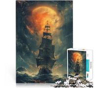 Puzzle da 1000 pezzi per adolescenti Avventure sulla nave pirata Giocattoli per l'intrattenimento in famiglia Migliorare la memoria 38x26cm