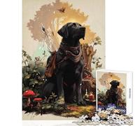 Puzzle da 1000 pezzi per adolescenti avventuroso labrador nero nella foresta fantasy decorazione per la casa giocattoli regalo per compleanni giochi per famiglie stimolante intellettuale 38x52cm