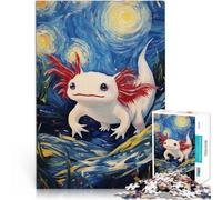 Puzzle da 1000 pezzi per adolescenti Axoloti nella Notte stellata Giochi educativi Decorazione della casa Compleanno e regali unici 38x26cm