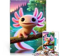Puzzle da 1000 pezzi per adolescenti Axolotl carino sul ramo Giocattoli Giochi Educativi Antistress Migliorare l'amore tra le coppie 75x50cm