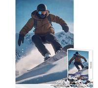 Puzzle da 1000 pezzi per adolescenti azione snowboarder montagna pendio decorazione per la casa giocattoli ottimi regali e giocattoli per giochi educativi interessante riduzione dello stress 50x75cm