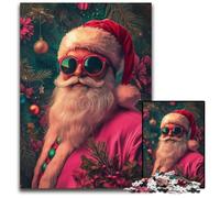 Puzzle da 1000 pezzi per adolescenti Babbo Natale con gli occhiali, puzzle di cartone, giochi, giocattoli, regalo, migliora l'amore tra le coppie per età 14+ 26X38CM