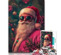 Puzzle da 1000 pezzi per adolescenti Babbo Natale con gli occhiali Puzzle per adolescenti 1000 giocattoli per l'intrattenimento della famiglia sono ideali come regalo per tutta la famiglia (38x26cm)
