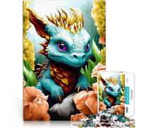 Puzzle da 1000 pezzi per adolescenti Baby Dragon Fantasy Art Schwierig Schwer mit passendem Poster und Quizblatt75 x 50 cm