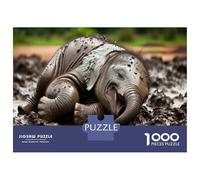 Puzzle Da 1000 Pezzi Per Adolescenti Baby Elephant Mud Bath Puzzle Per Adulti Giochi Rilassanti Analisi E Logica Regali Unici Per Compleanno E Natale 70x50cm/1000pcs