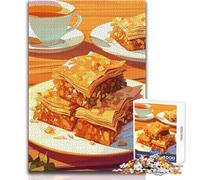 Puzzle da 1000 pezzi per adolescenti Baklava e natura morta del tè Gioco educativo per famiglie Analisi e logica Giocattolo educativo Dimensioni 38x52cm