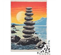 Puzzle Da 1000 Pezzi Per Adolescenti Balanced Zen Stones Sunset Print Puzzle Per Adulti Giochi Per Famiglie Migliorano La Memoria Giochi Stimolanti Regali 52x38cm/1000pcs