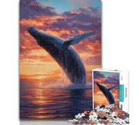 Puzzle da 1000 pezzi per adolescenti, balena che salta, puzzle da 1000 pezzi per adulti e adolescenti, gioco stimolante per tutti, per donne, regali per uomini, 50x75cm