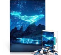 Puzzle da 1000 pezzi per adolescenti Balena Cosmica Antistress Vacanza in patria Uccidere il tempo con poster abbinato e foglio di quiz 75x50cm