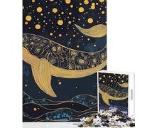 Puzzle da 1000 pezzi per adolescenti balena dorata nel cielo notturno stellato giocattoli per la decorazione della casa fantastici regali e giocattoli gioco per famiglie interazione genitore-figlio