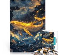 Puzzle da 1000 pezzi per adolescenti Balena d'oro degli abissi Gioco intellettuale giocattolo Lista dei desideri con Babbo Natale 38x26cm