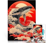 Puzzle da 1000 pezzi per adolescenti Balena e Sole Rosso Giocattoli educativi per l'apprendimento Giochi per famiglie Opera d'arte 52x38cm