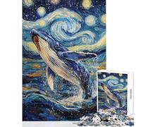 Puzzle da 1000 pezzi per adolescenti balena in una notte stellata puzzle per adulti giocattolo decorativo da parete difficile ideale come regalo per tutta la famiglia (dimensioni 50x75cm)