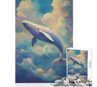 Puzzle da 1000 pezzi per adolescenti balena nel cielo decorazione per la casa giocattoli regali di compleanno gioco impossibile per compleanno Natale dimensioni 38x52cm