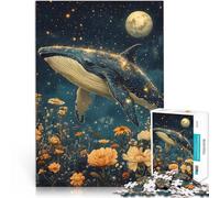 Puzzle da 1000 pezzi per adolescenti Balena nel cielo notturno Gioco impegnativo e gioco in famiglia perché è ideale come regalo per tutta la famiglia 38x26cm