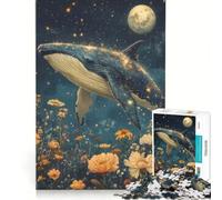 Puzzle da 1000 pezzi per adolescenti Balena nel cielo notturno Gioco rilassante stimolante da completare ideale per rafforzare l'amore tra le coppie 38x26cm