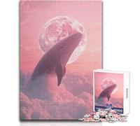 Puzzle da 1000 pezzi per adolescenti Balena nel cielo rosa Giocattoli Giochi educativi Ma divertenti e umoristici Opera d'arte Regalo Dimensioni 38x52cm
