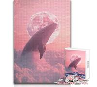 Puzzle da 1000 pezzi per adolescenti Balena nel cielo rosa Rompicapo Giochi per famiglie Idee regalo per la decorazione della casa Dimensioni 50x75cm