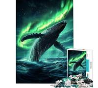 Puzzle da 1000 pezzi per adolescenti balena nell'aurora boreale puzzle per adulti giocattolo decorativo da parete per rievocare ricordi regalo di compleanno e unico (dimensioni 50x75cm)