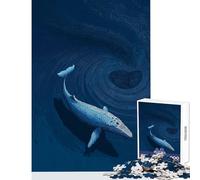 Puzzle da 1000 pezzi per adolescenti Balena nell'oceano blu profondo Giocattoli antistress Regalo di compleanno Giochi rilassanti Difficili da completare Dimensioni 50x75cm
