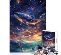 Puzzle da 1000 pezzi per adolescenti Balena tra le stelle Decorazione per la casa Giocattoli Regalo Compleanno Gioco pratico Interazione genitore-figlio Dimensioni 50x75cm